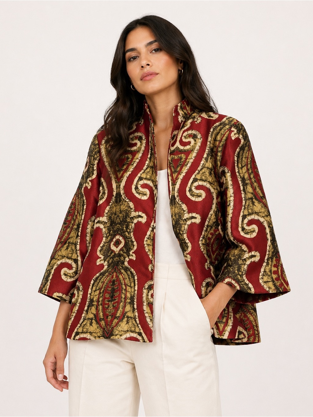 Painted Pony‎ Woven Tapestry Jacket Red Gold Made in USA Large